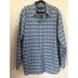 Polo Ralph Lauren Men's Button Shirt 2XL Tall Plaid Oxford Colorful Pony Long